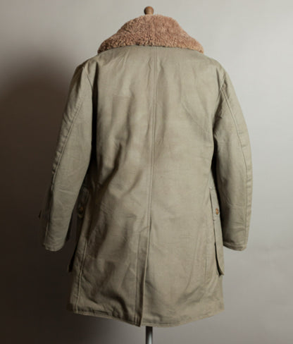 Vintage 1940s Swedish M1909 Livpäls Sheepskin Lined Parka Overcoat