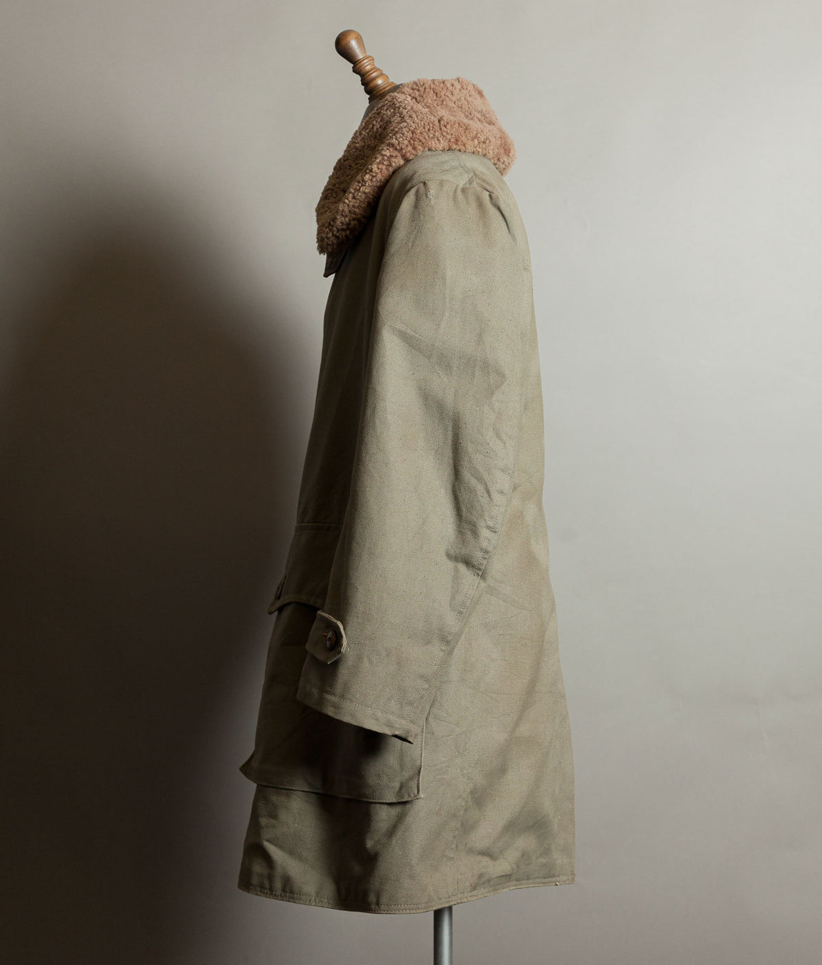 Vintage 1940s Swedish M1909 Livpäls Sheepskin Lined Parka Overcoat