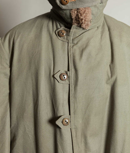 Vintage 1940s Swedish M1909 Livpäls Sheepskin Lined Parka Overcoat