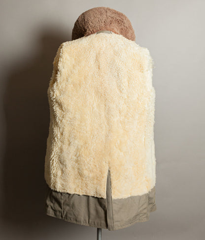 Vintage 1940s Swedish M1909 Livpäls Sheepskin Lined Parka Overcoat