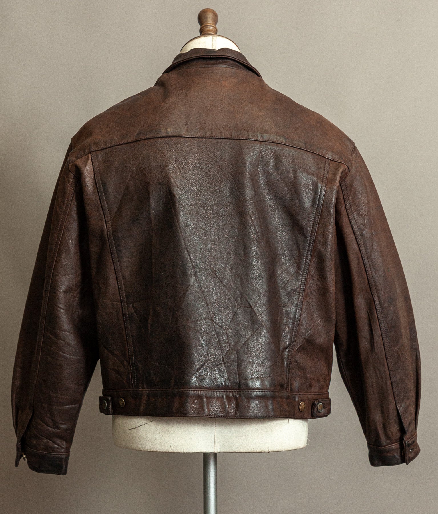 Vintage 1980s Chevignon Reverse Nubuck Calfskin Trucker Jacket