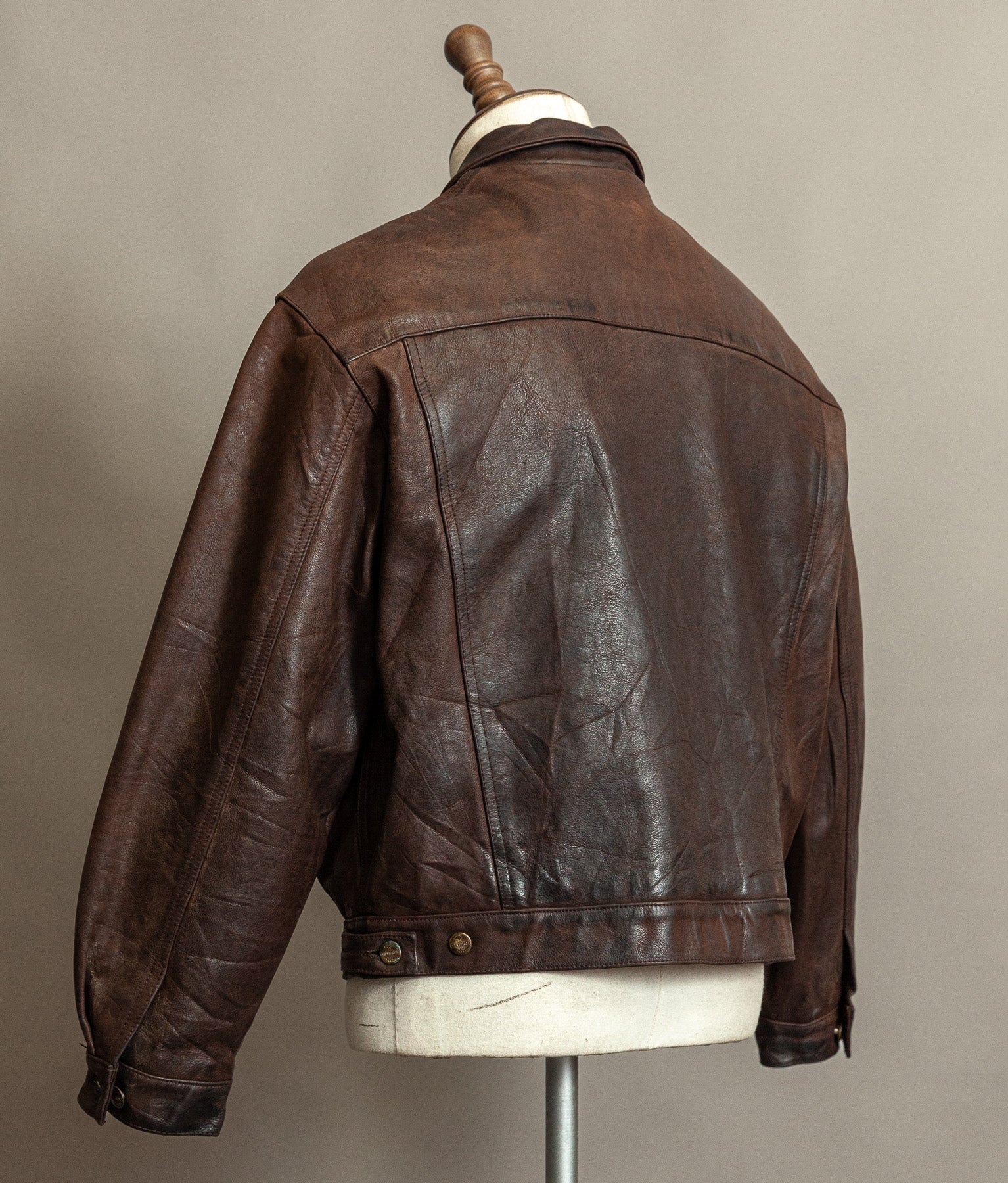 Vintage 1980s Chevignon Reverse Nubuck Calfskin Trucker Jacket