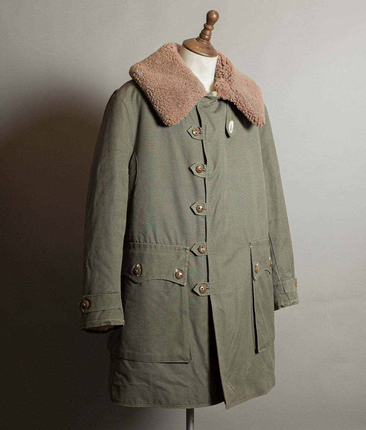 Vintage 1940s Swedish M1909 Livpäls Sheepskin Military Parka Matts Larsson