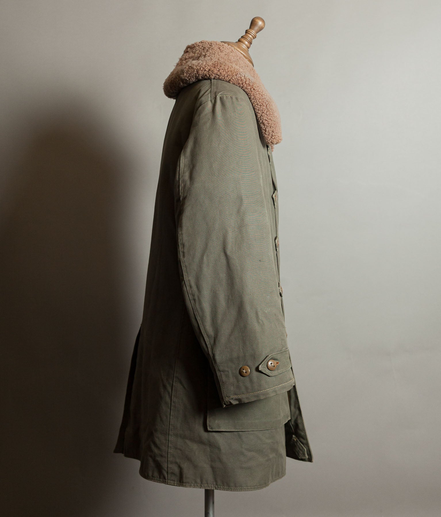 Vintage 1940s Swedish M1909 Livpäls Sheepskin Military Parka Matts Larsson