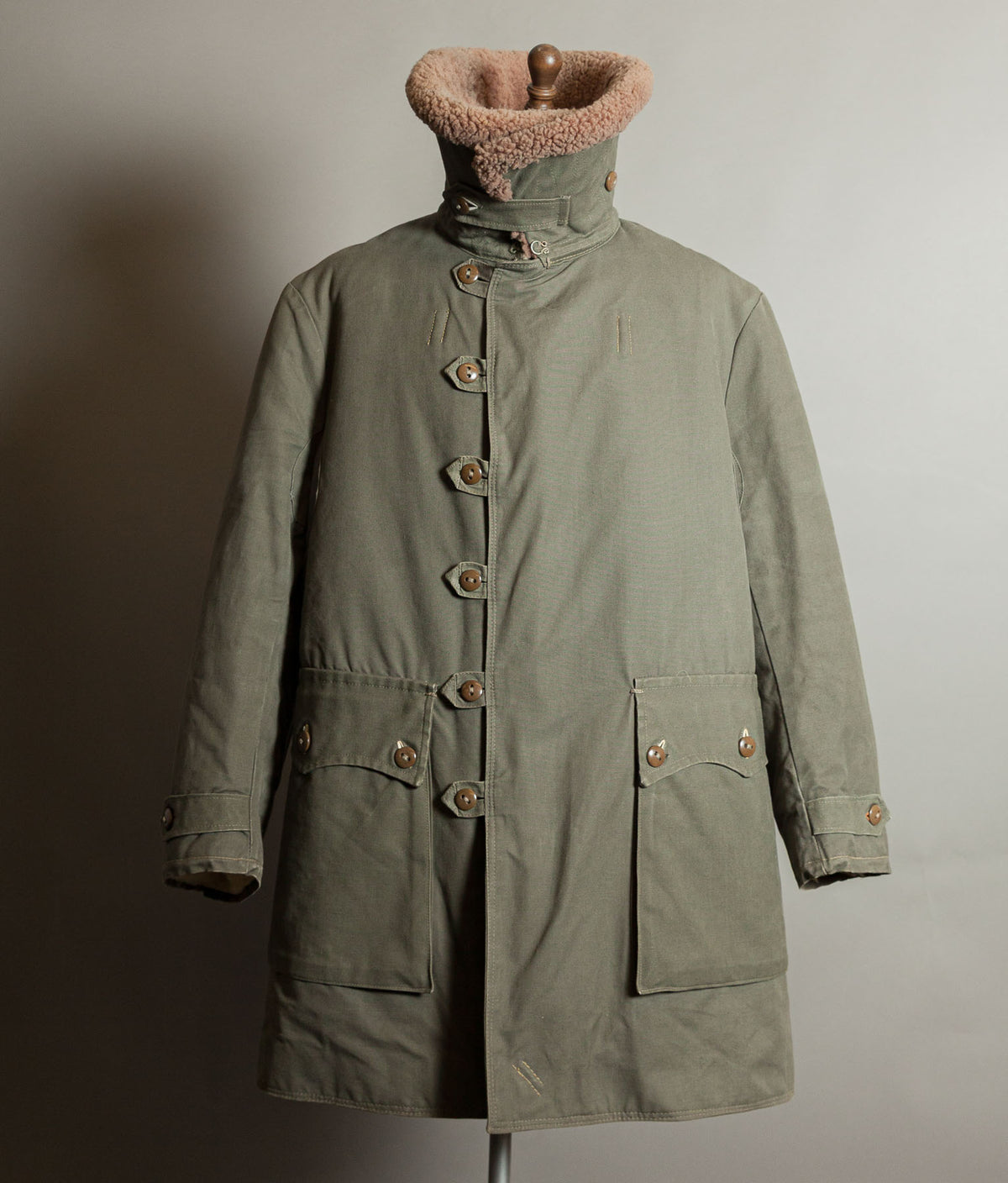 Vintage 1940s Swedish M1909 Livpäls Sheepskin Military Parka Matts Larsson