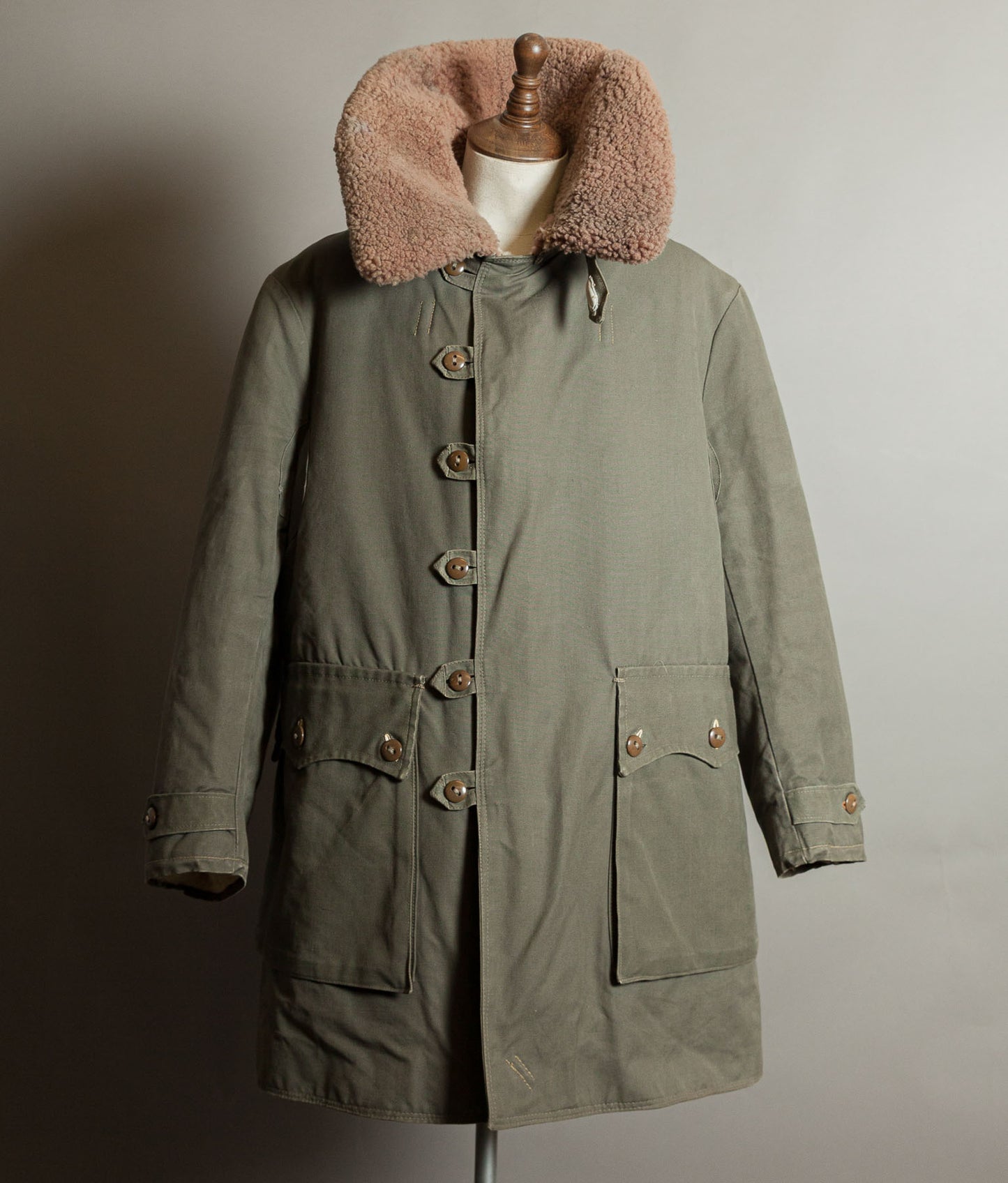 Vintage 1940s Swedish M1909 Livpäls Sheepskin Military Parka Matts Larsson