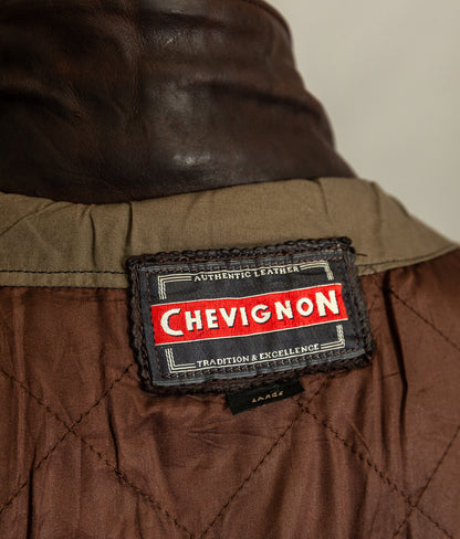 Vintage 1980s Chevignon Reverse Nubuck Calfskin Trucker Jacket