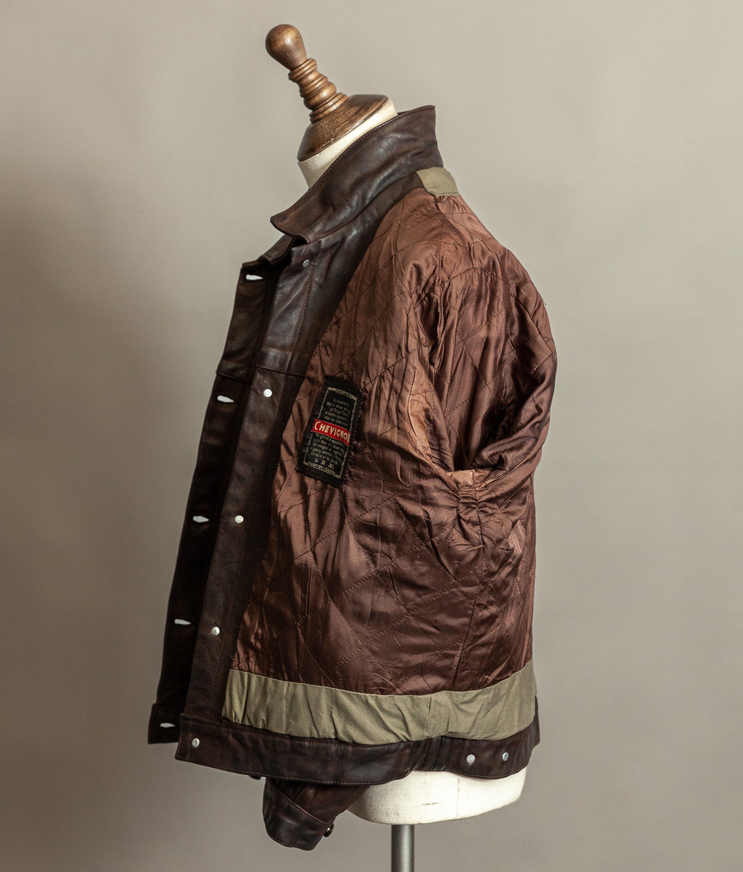 Vintage 1980s Chevignon Reverse Nubuck Calfskin Trucker Jacket