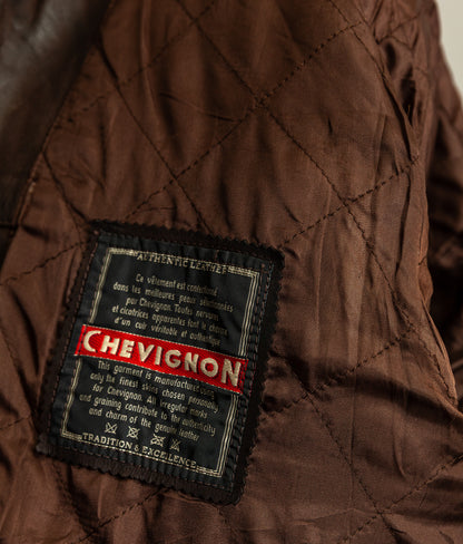 Vintage 1980s Chevignon Reverse Nubuck Calfskin Trucker Jacket