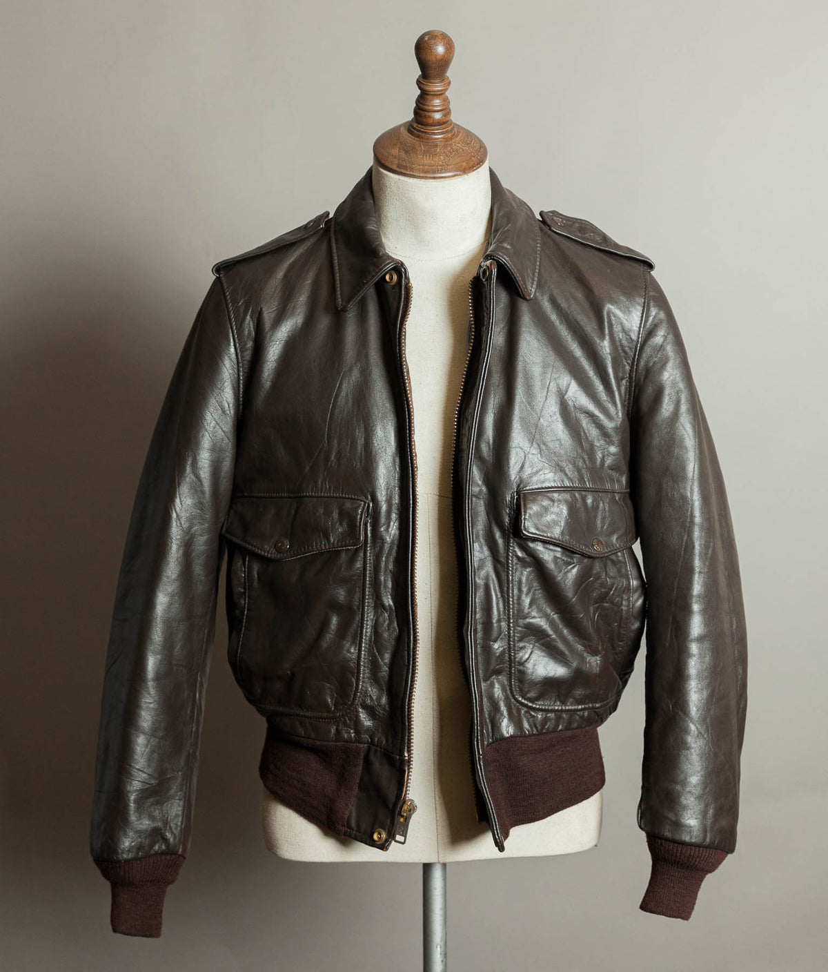 Vintage Schott I.S. 674 M.S. Steerhide Leather Flight Jacket