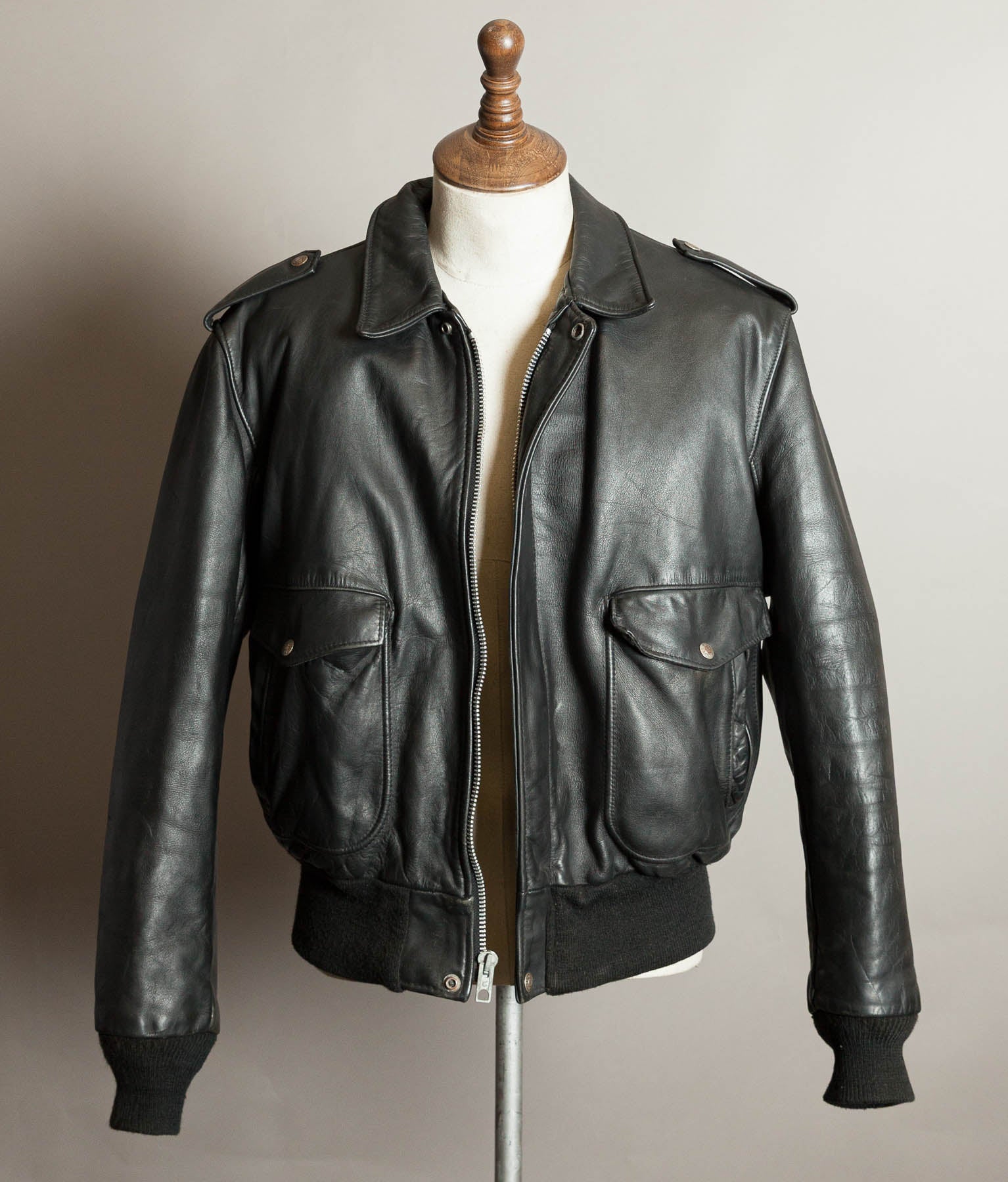 Vintage 1980s Schott 684SM Steerhide A-2 Flight Jacket Made in USA
