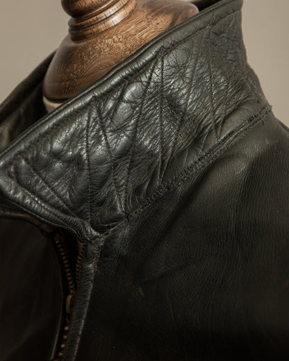 Vintage German Horsehide Leather Motorcycle Jacket, 1940s to 1950s