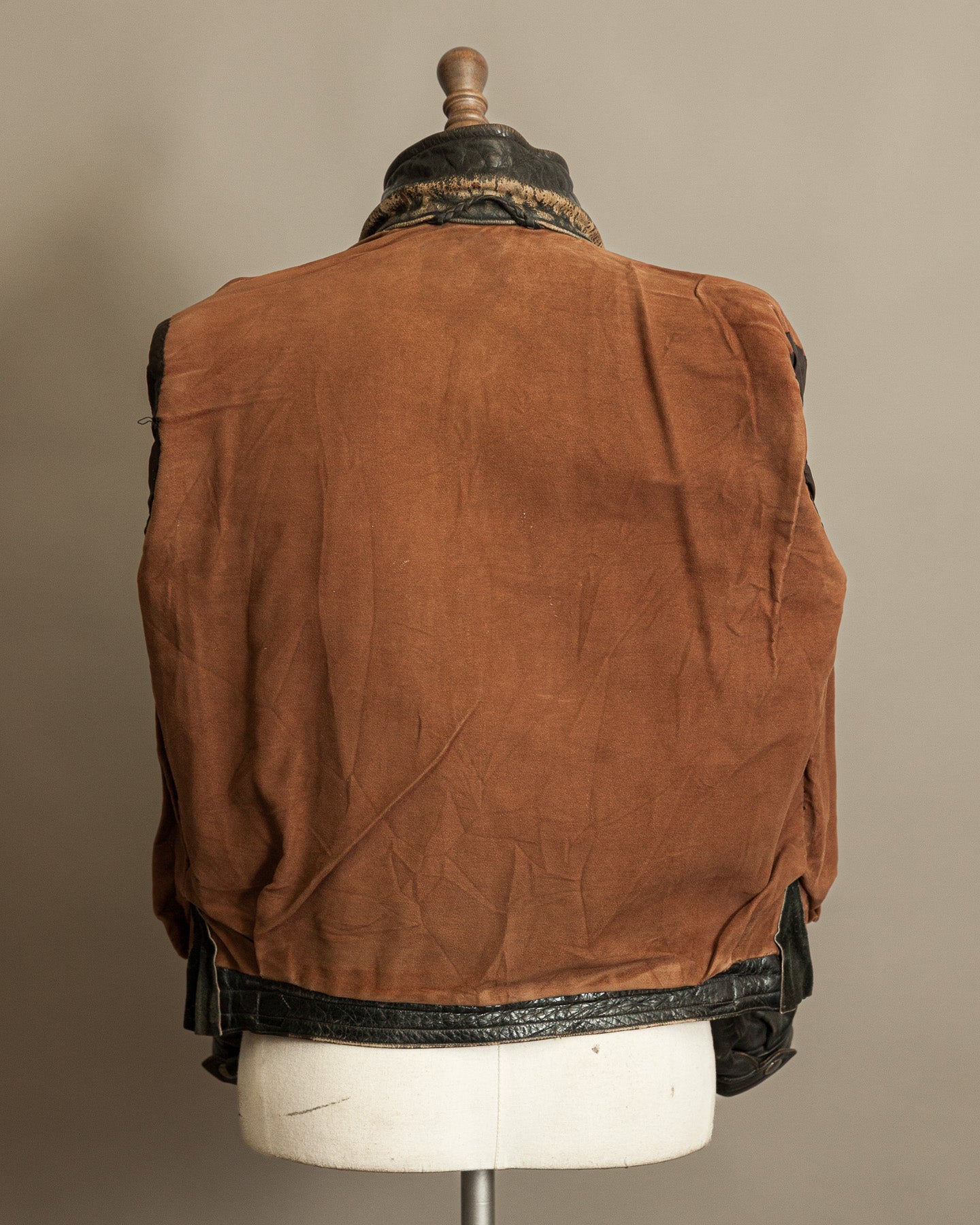 Vintage German Horsehide Leather Motorcycle Jacket, 1940s to 1950s