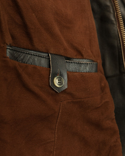 Vintage German Horsehide Leather Motorcycle Jacket, 1940s to 1950s