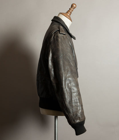 Vintage 1980s Schott 184SM Naked Cowhide A-2 Flight Jacket Made in USA