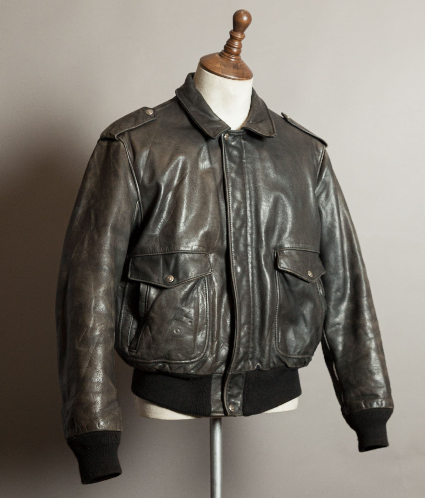 Vintage 1980s Schott 184SM Naked Cowhide A-2 Flight Jacket Made in USA