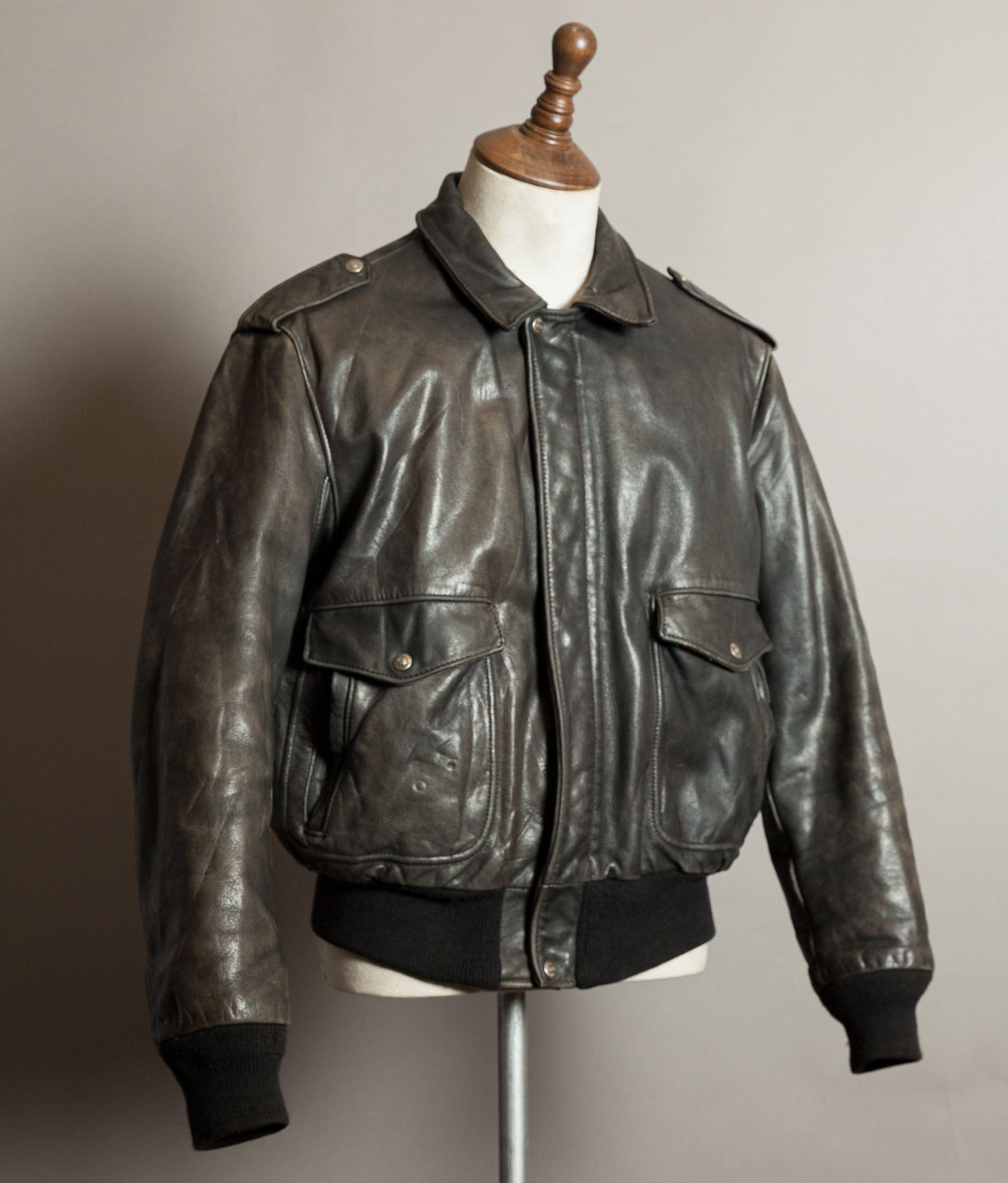 Vintage 1980s Schott 184SM Naked Cowhide A-2 Flight Jacket Made in USA