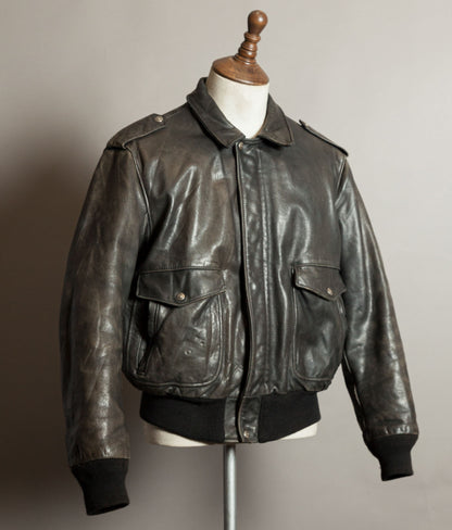 Vintage 1980s Schott 184SM Naked Cowhide A-2 Flight Jacket Made in USA