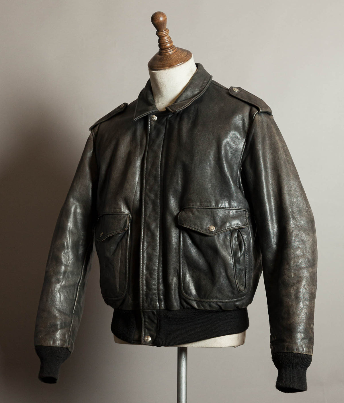 Vintage 1980s Schott 184SM Naked Cowhide A-2 Flight Jacket Made in USA