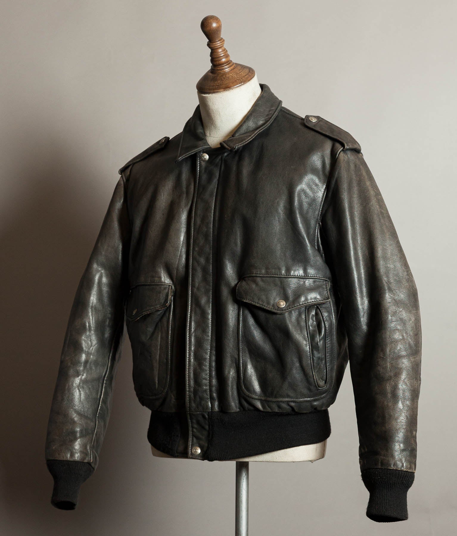 Vintage 1980s Schott 184SM Naked Cowhide A-2 Flight Jacket Made in USA