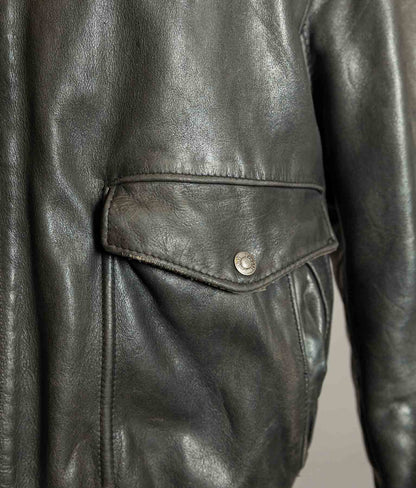 Vintage 1980s Schott 184SM Naked Cowhide A-2 Flight Jacket Made in USA