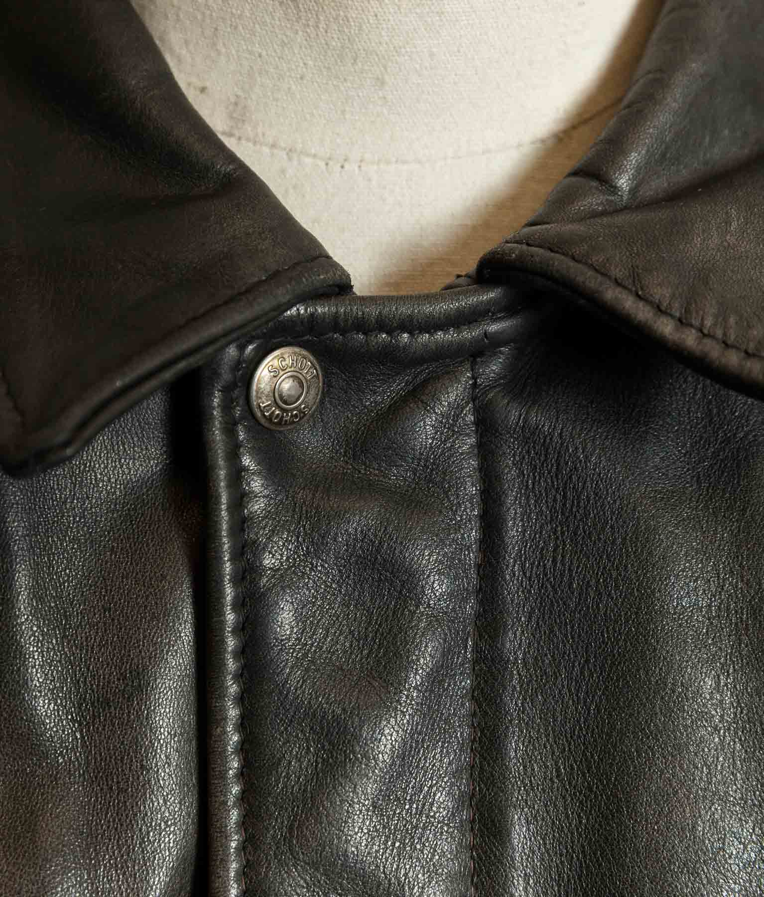 Vintage 1980s Schott 184SM Naked Cowhide A-2 Flight Jacket Made in USA