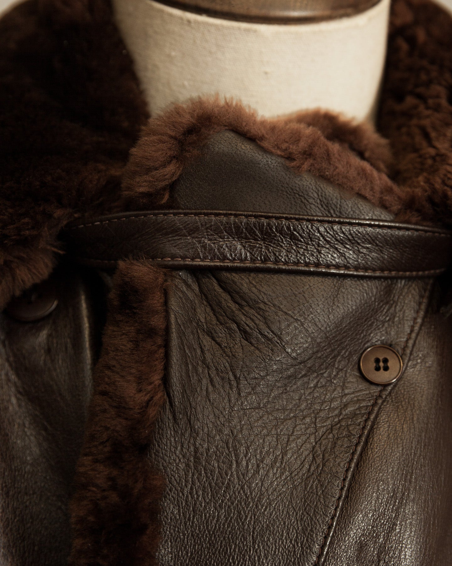 Vintage 1950s Boris Kidrič Cold War Leather Trench Coat Sheepskin Lined