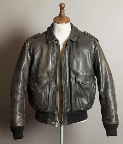 Vintage 1980s Schott 184SM Naked Cowhide A-2 Flight Jacket Made in USA