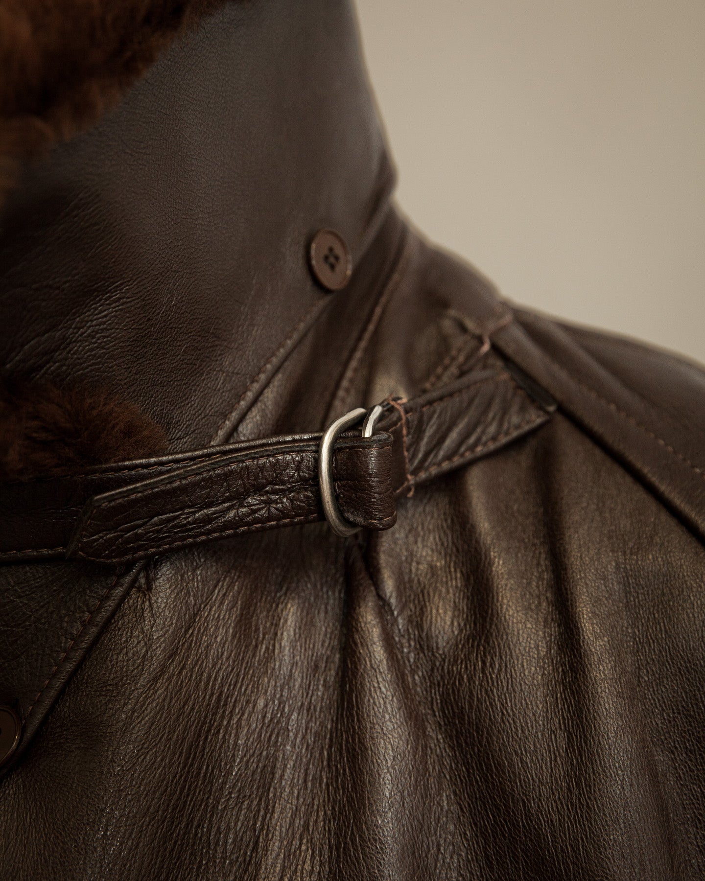 Vintage 1950s Boris Kidrič Cold War Leather Trench Coat Sheepskin Lined