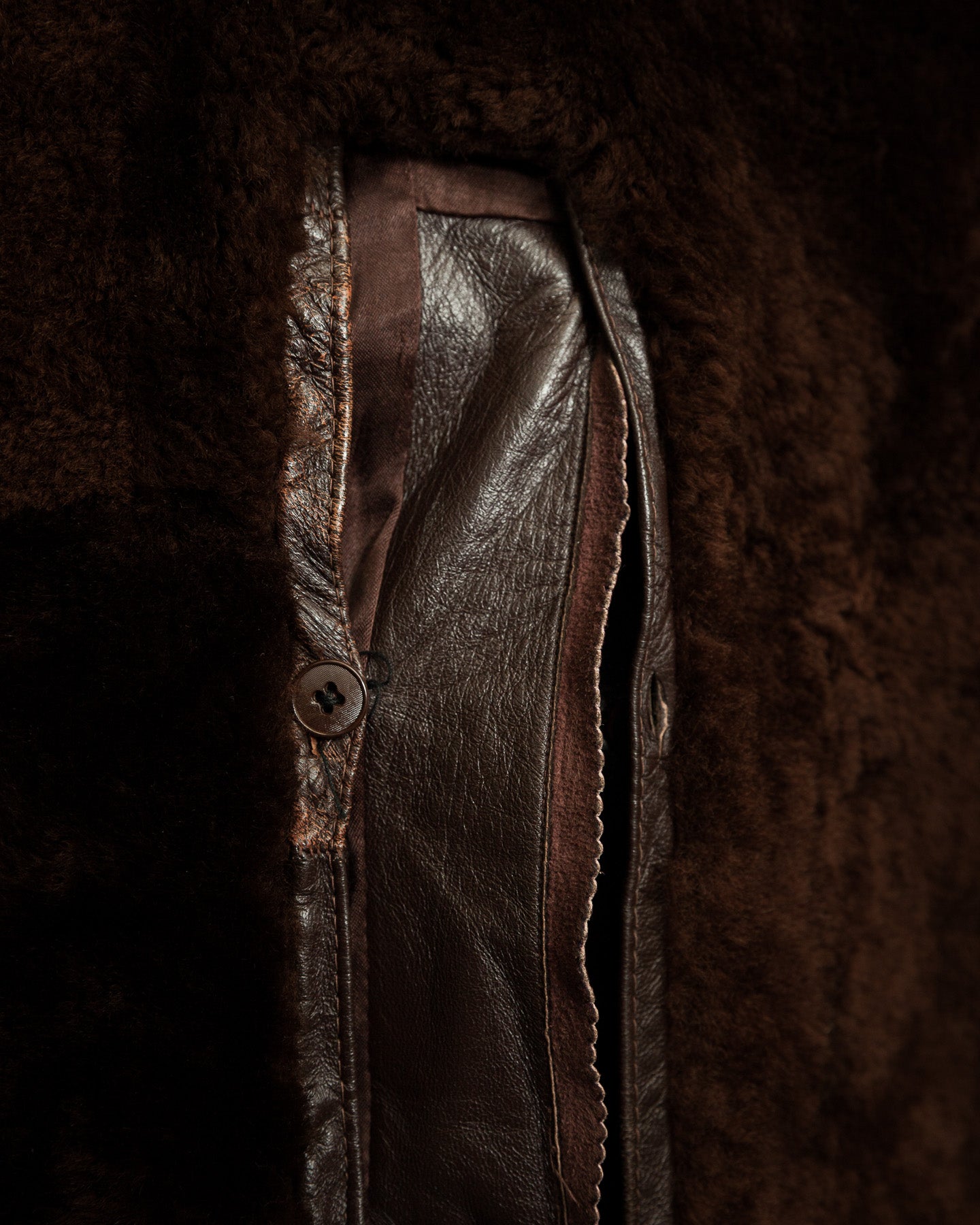 Vintage 1950s Boris Kidrič Cold War Leather Trench Coat Sheepskin Lined