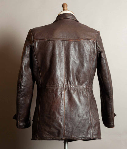 Vintage 1940s German Wehrmacht Kradmelder Leather Motorcycle Dispatch Rider Jacket