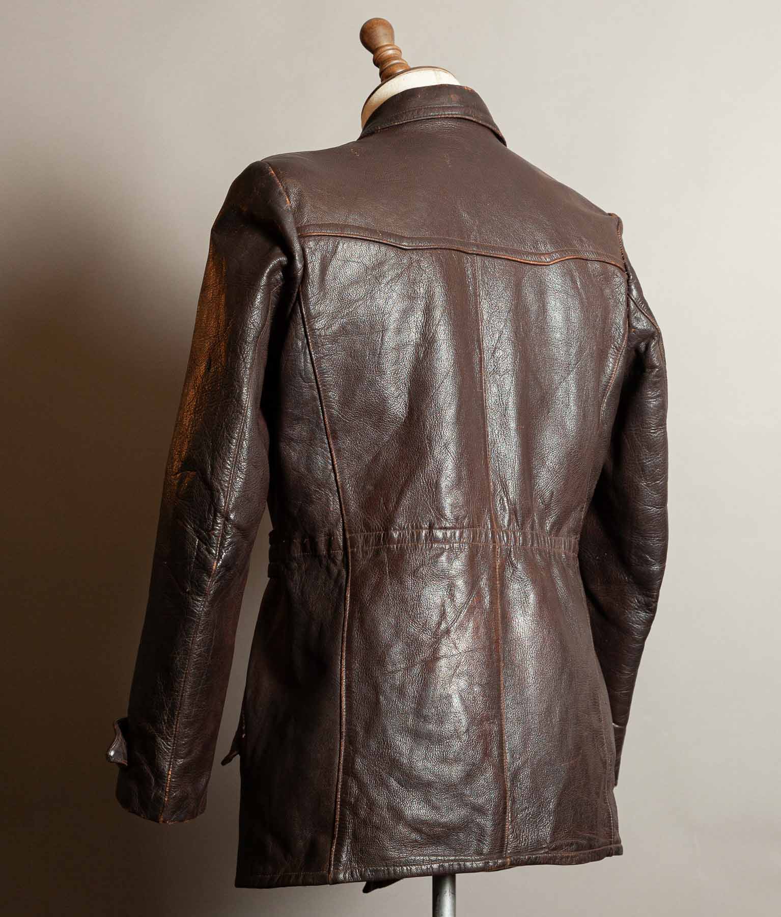 Vintage 1940s German Wehrmacht Kradmelder Leather Motorcycle Dispatch Rider Jacket