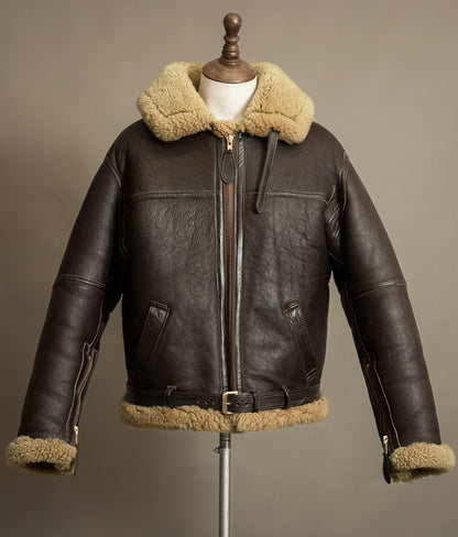 Vintage Sheepskin Shearling Flying Jacket RAF Irvin Pattern - Made in England
