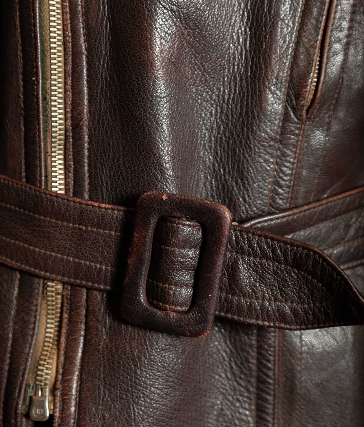 Vintage 1940s German Wehrmacht Kradmelder Leather Motorcycle Dispatch Rider Jacket