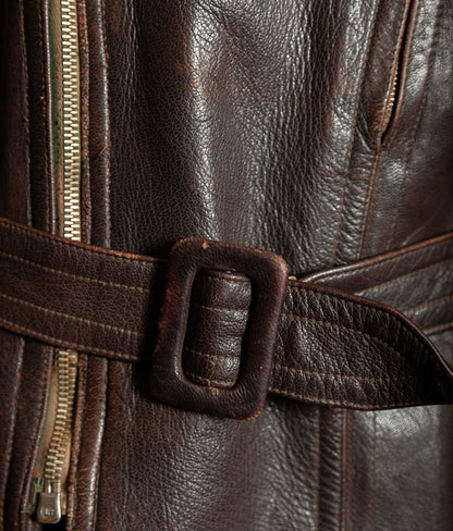 Vintage 1940s German Wehrmacht Kradmelder Leather Motorcycle Dispatch Rider Jacket