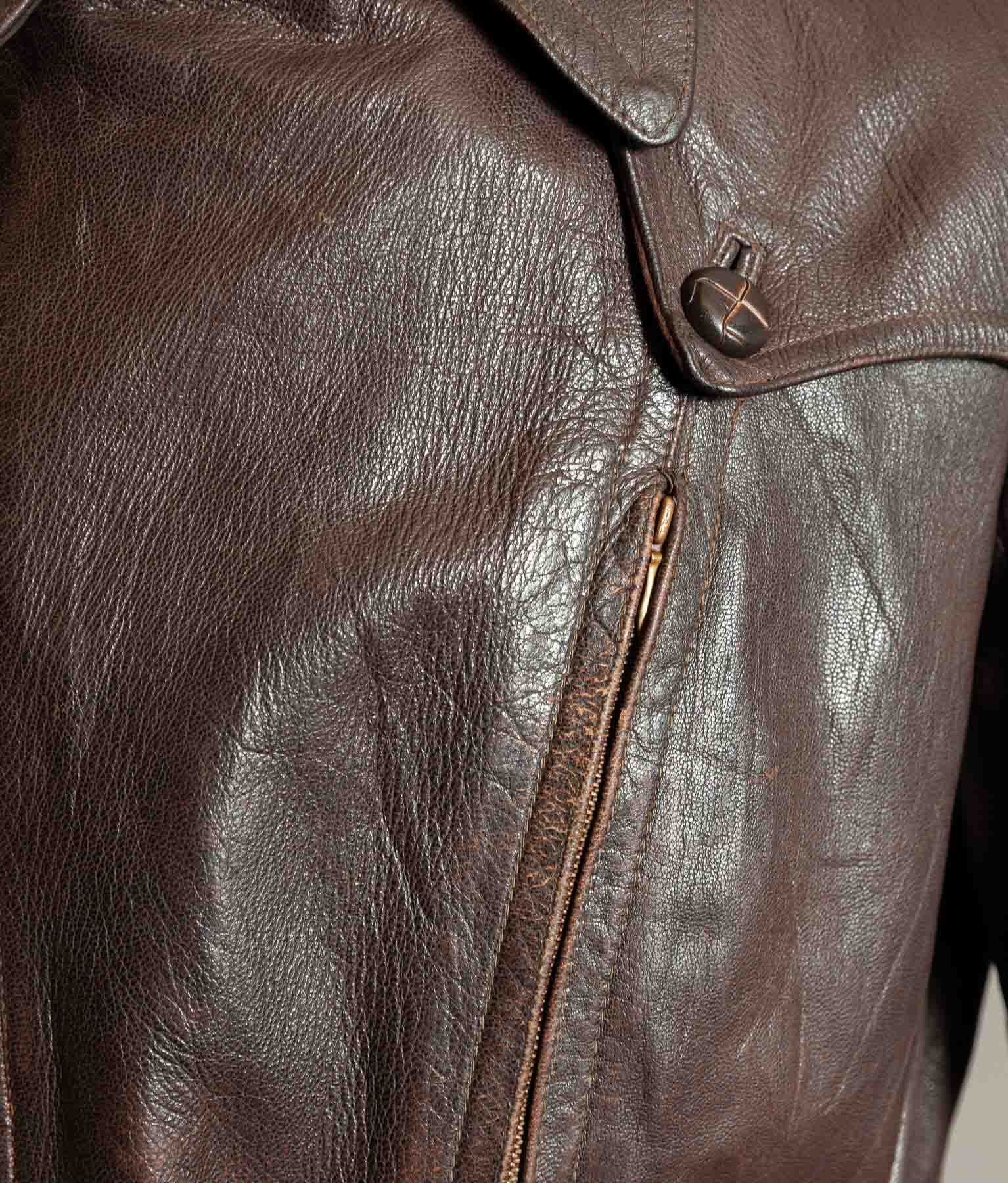 Vintage 1940s German Wehrmacht Kradmelder Leather Motorcycle Dispatch Rider Jacket