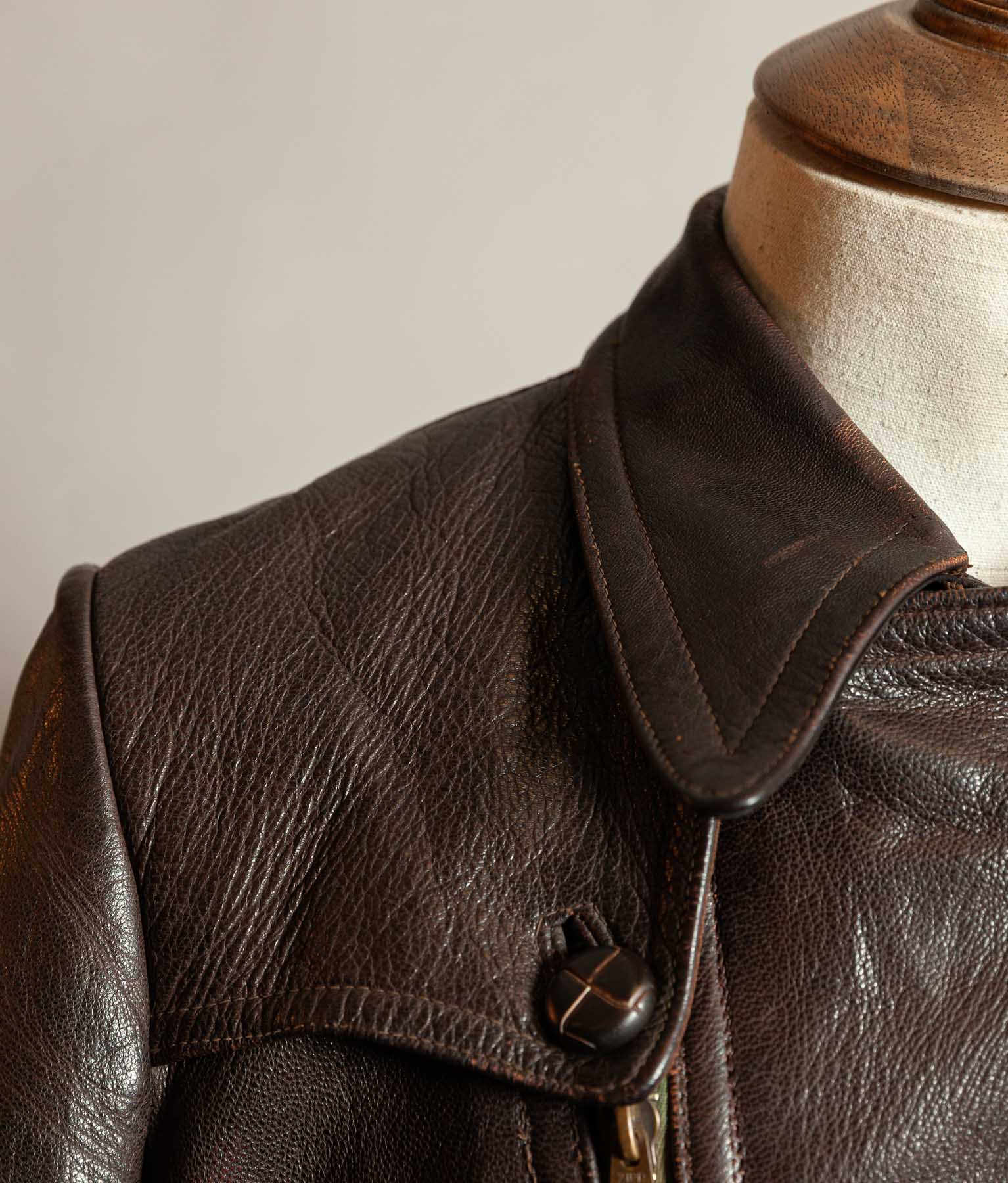 Vintage 1940s German Wehrmacht Kradmelder Leather Motorcycle Dispatch Rider Jacket