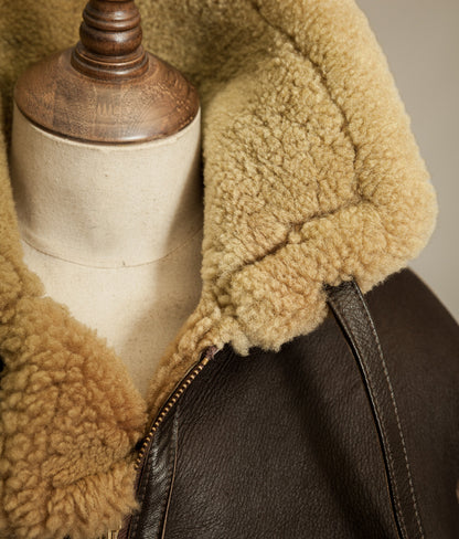 Vintage Sheepskin Shearling Flying Jacket RAF Irvin Pattern - Made in England