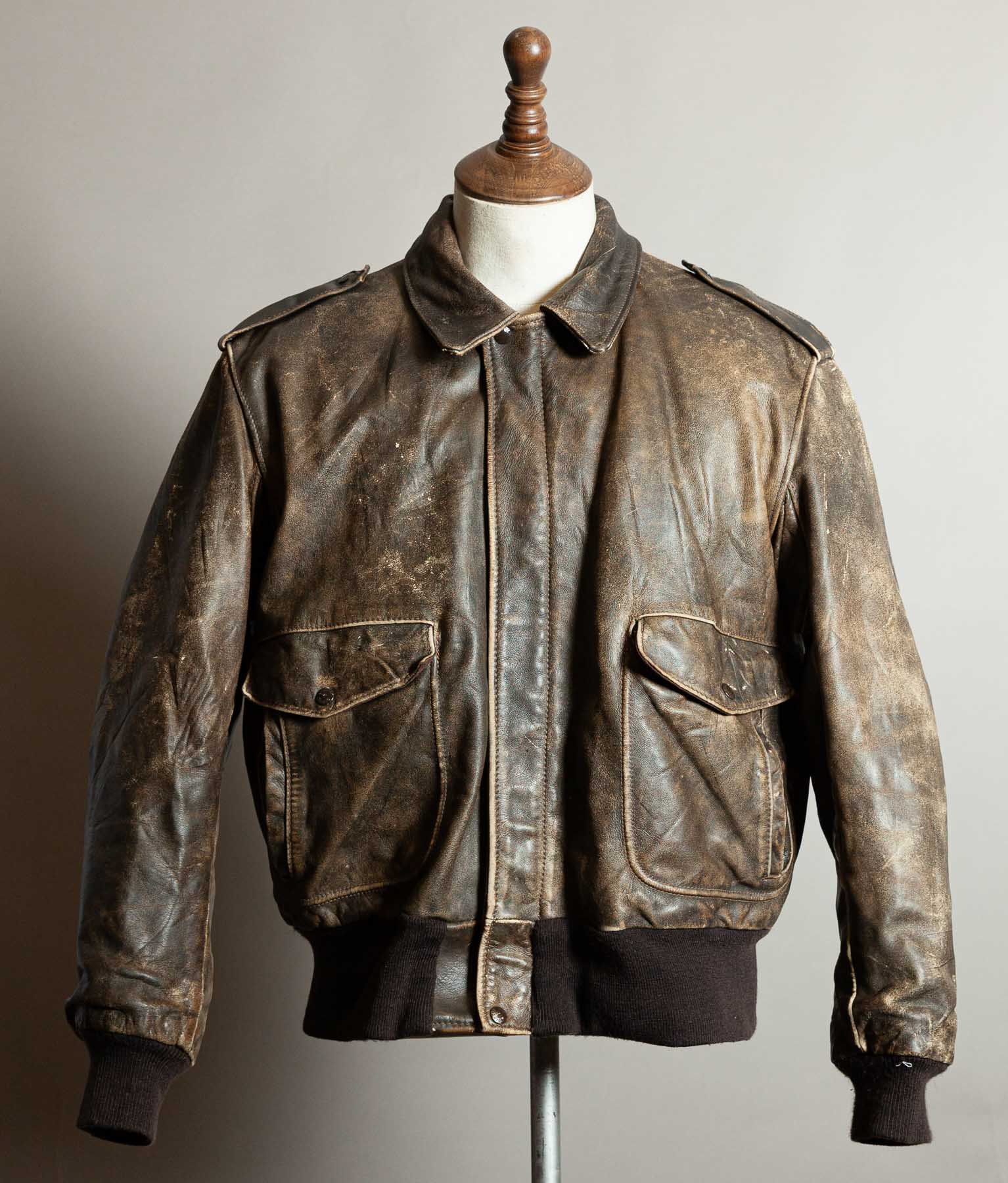 Vintage 1980s Schott 684SM Steerhide A-2 Flight Jacket Made in USA