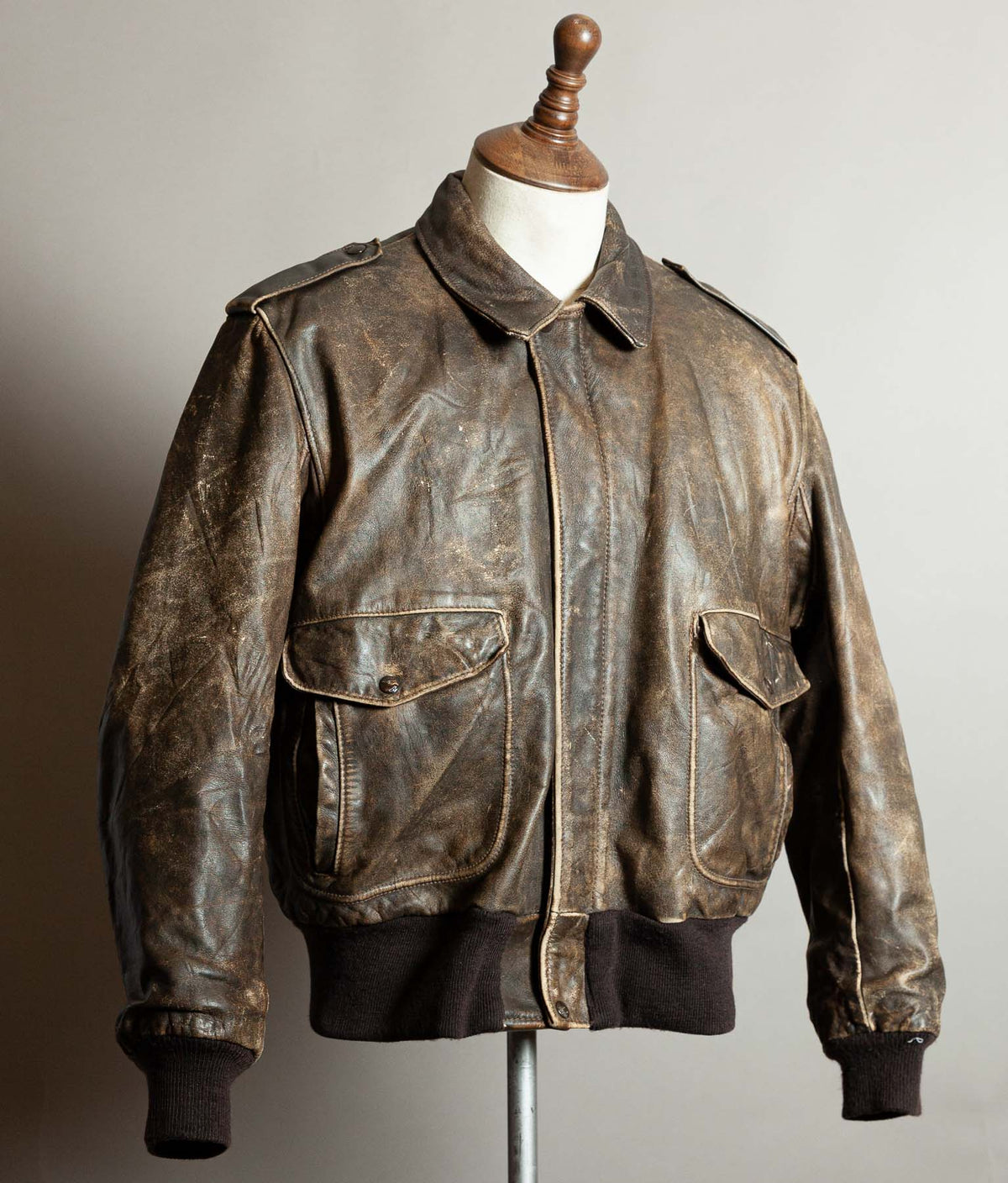Vintage 1980s Schott 684SM Steerhide A-2 Flight Jacket Made in USA