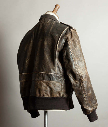 Vintage 1980s Schott 684SM Steerhide A-2 Flight Jacket Made in USA