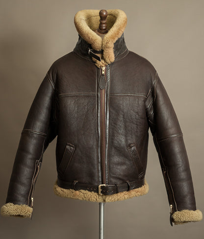 Vintage Sheepskin Shearling Flying Jacket RAF Irvin Pattern - Made in England