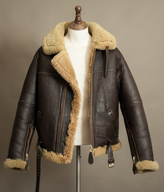 Vintage Sheepskin Shearling Flying Jacket RAF Irvin Pattern - Made in England