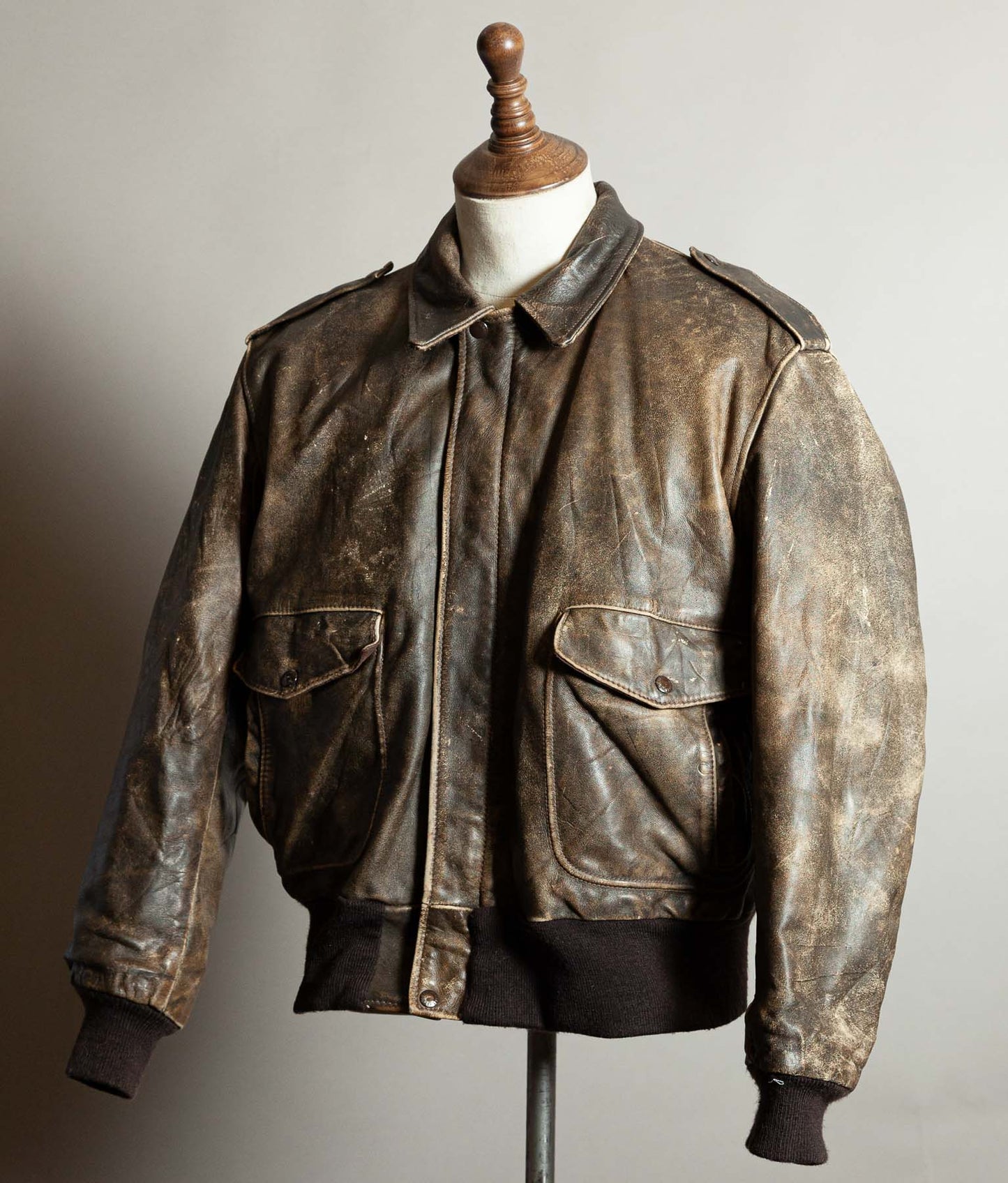 Vintage 1980s Schott 684SM Steerhide A-2 Flight Jacket Made in USA