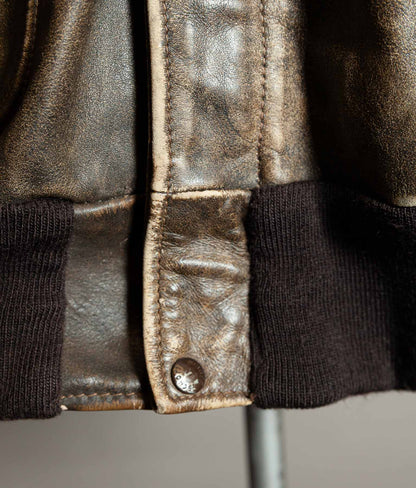 Vintage 1980s Schott 684SM Steerhide A-2 Flight Jacket Made in USA