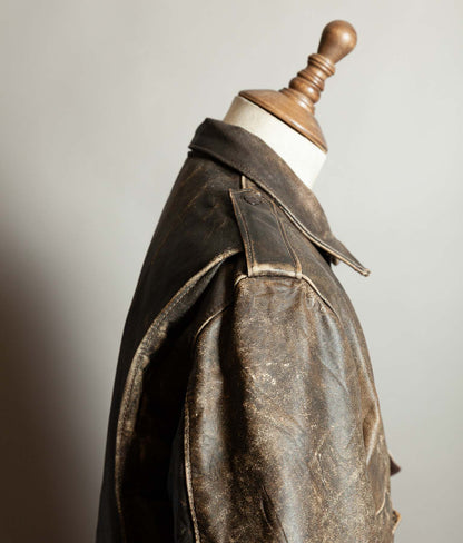 Vintage 1980s Schott 684SM Steerhide A-2 Flight Jacket Made in USA