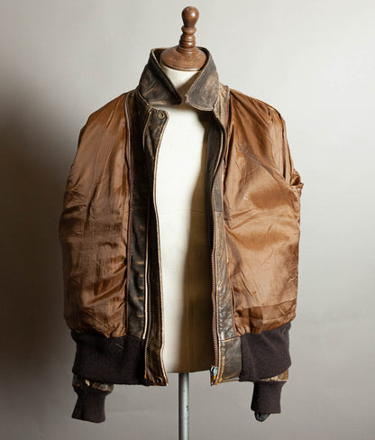 Vintage 1980s Schott 684SM Steerhide A-2 Flight Jacket Made in USA