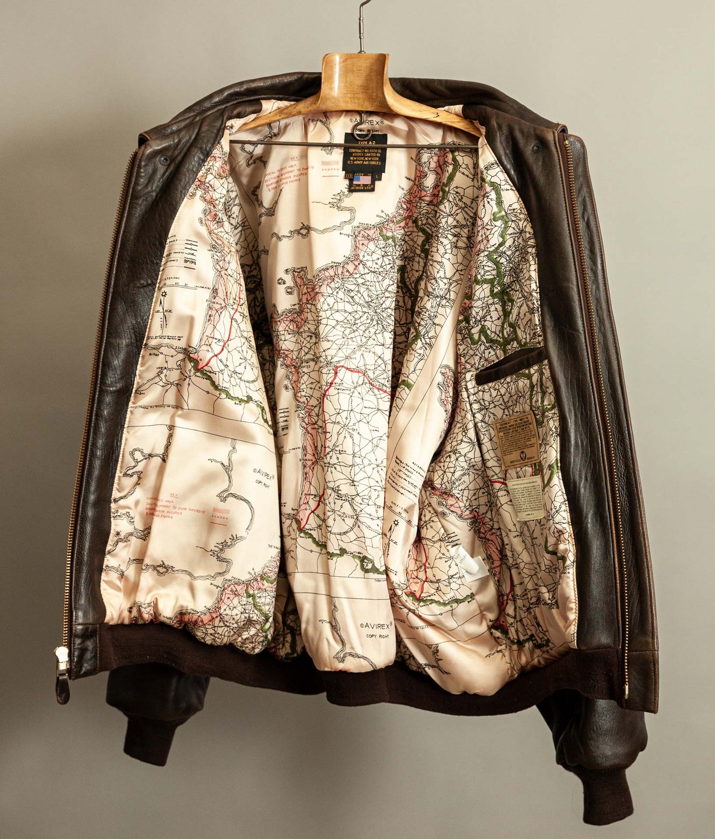 Vintage Avirex A2 Flight Jacket Brown Leather USA Made