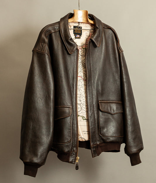 Vintage Avirex A2 Flight Jacket Brown Leather USA Made