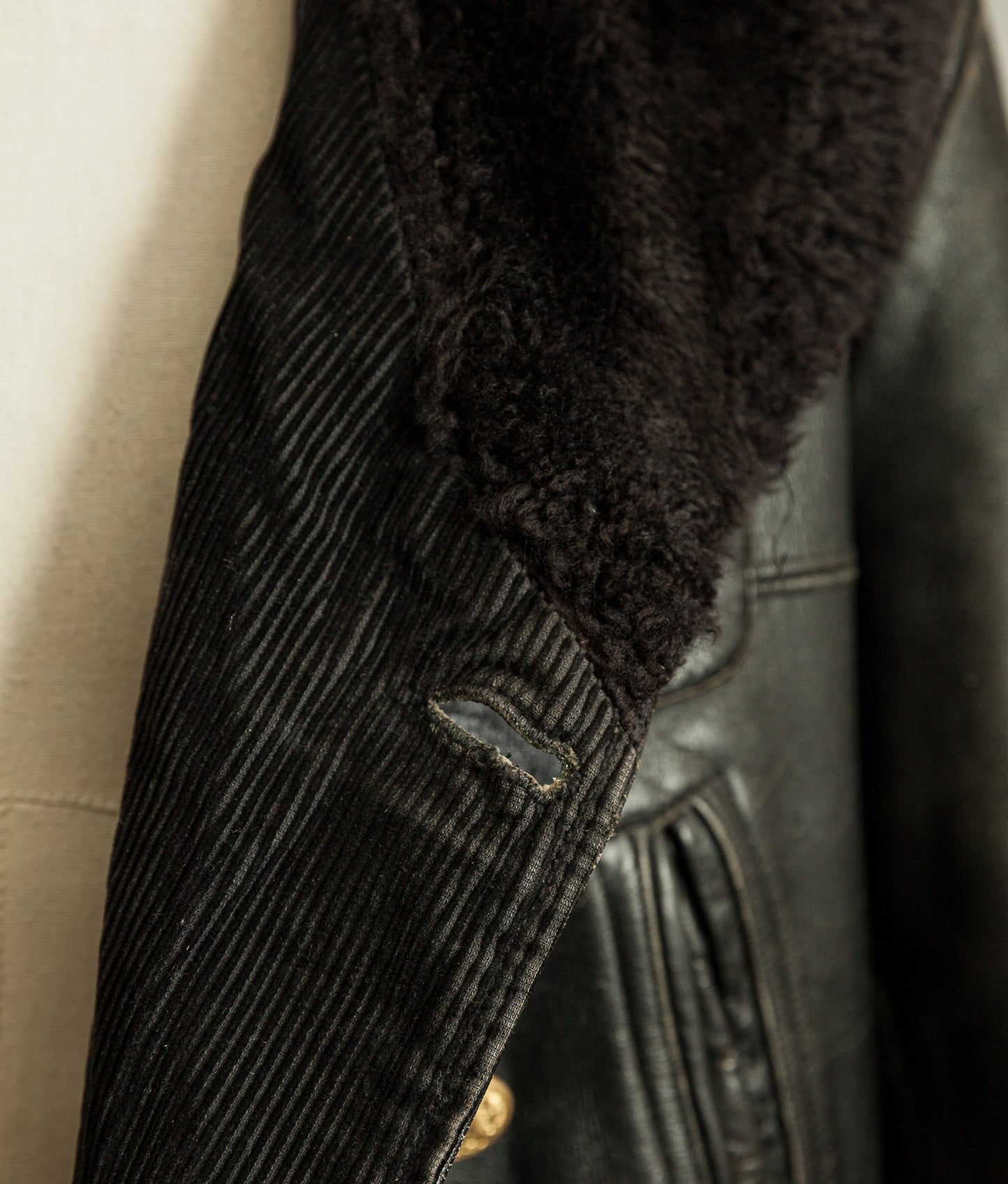 Vintage 1950s American Police Winter Patrol Leather Coat